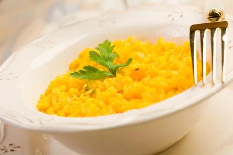 Risotto with saffron Stock Photos