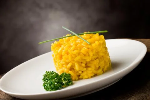 Risotto with saffron Stock Photos