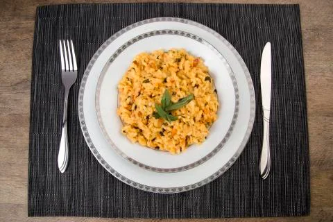 Risotto salmon Stock Photos