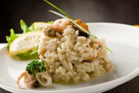Risotto with seafood Stock Photos