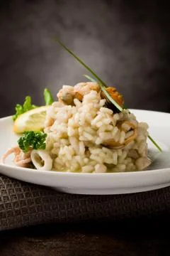 Risotto with seafood Stock Photos
