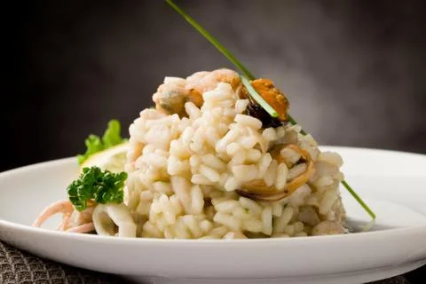 Risotto with seafood Stock Photos