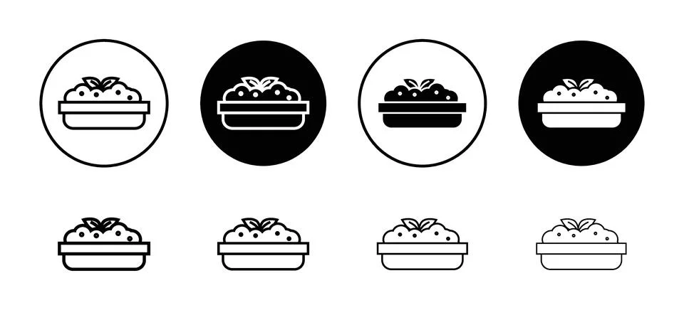 Risotto vector icon set collection. Risotto Outline flat Icon. Stockillustratie