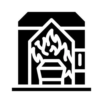 Rite of cremation glyph icon vector illustration Stock Illustration