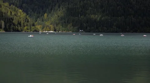 Ritsa Lake Panning Stock Footage 68189225