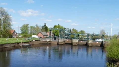 Ritterhude Lock, Hamme, Ritterhude Stock Footage 241786031