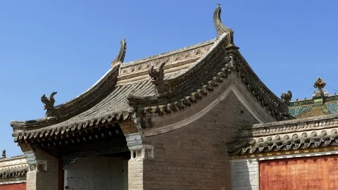 Ritual architecture of the Mongolian monastery Erdene Zuu. Stock Footage 91642003
