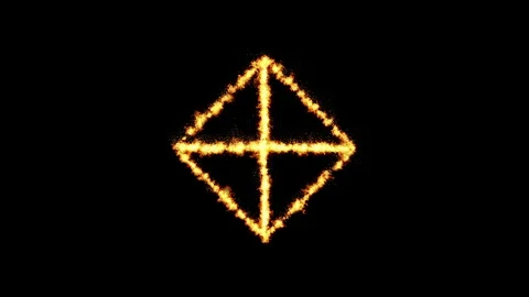 Ritual cross on fire Stock Footage 123446479