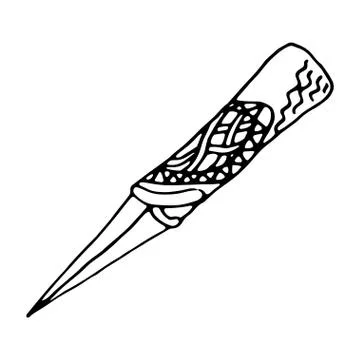 Ritual dagger on a white background. Stock Illustration