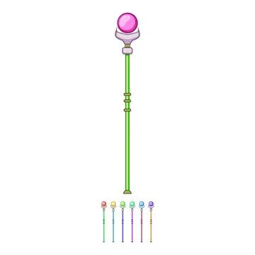 Ritual magic wizard stick cartoon vector graphic Stock Illustration