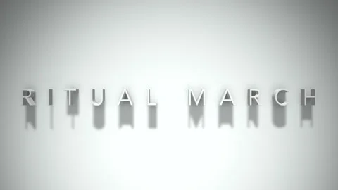 ritual march 3D title animation white te... | Stock Video | Pond5
