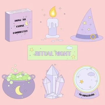 Ritual night element Stock Illustration