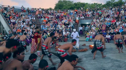 Ritual performance with fire in Bali Stock Footage 48667524
