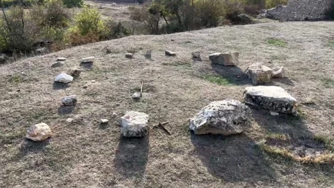 Ritual stone circle in Ochate Video stock 321341152