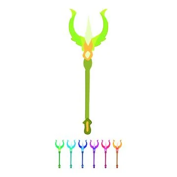Ritual trident magic vector cartoon graphic Stock Illustration