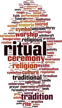 Ritual word cloud Stock Illustration