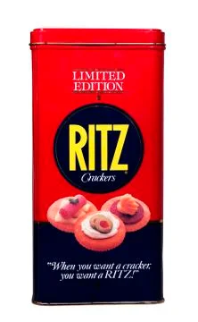 Ritz cracker tin 库存照片