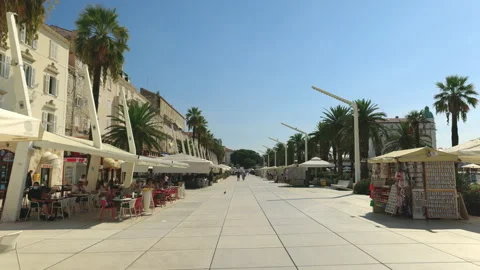 Riva promenade in Split, Croatia Stockbeeldmateriaal 219959337