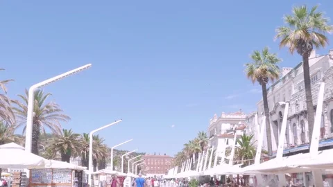 Riva Split, Seaside promenade of Split, Croatia Stock Footage 83667070