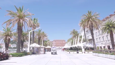 Riva Split, Seaside promenade of Split, Croatia Stock Footage 83769520