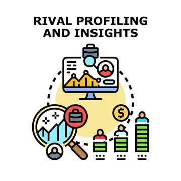 Rival profiling insights and market competitor analysis Stock Illustration