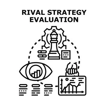 Rival strategy evaluation data analysis concept Stock Illustration