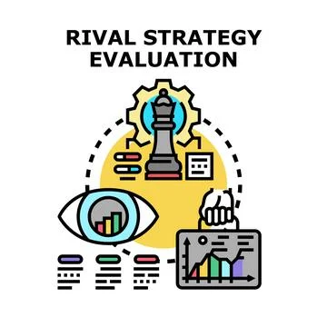 Rival strategy evaluation data analysis concept Illustrazione stock