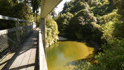 Rivendell - ma stopping on bridge Stock Footage 120097864