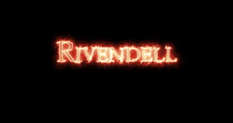 Rivendell written with fire. Loop Video stock 145280983