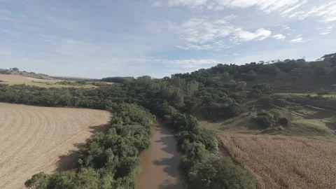 River from Above – High-Resolution Drone Image Stock Footage 311527343