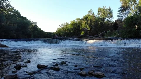 River aerial in Milwaukee Stock Footage 242801212