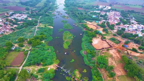 River - Aerial View - Forwards Stock Footage 254274587