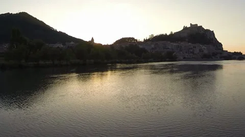 River Aerial view (provence) Stock Footage 35551524