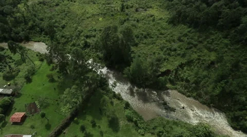 River aerial view with strong flow Stock Footage 41691890