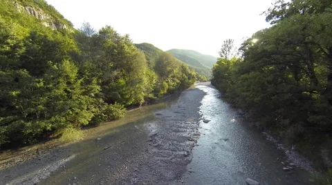 River - aerial view - UAV Stock Footage 40743837