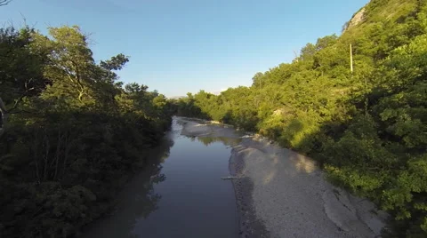 River - aerial view - UAV Stock Footage 40743879