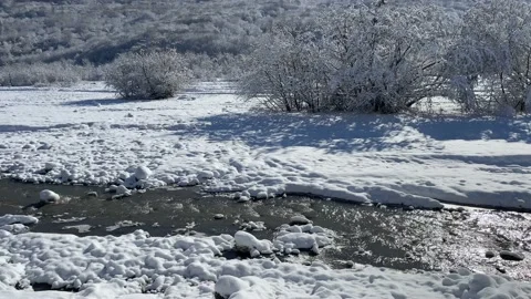 The river after first snow Stock Footage 230023389