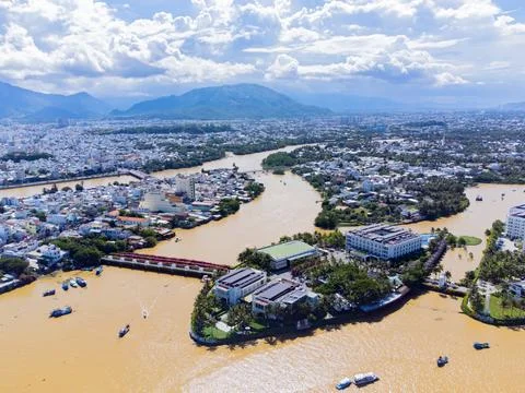 The river after the rains. 스톡 사진