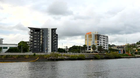 River afternoon building Video stock 225108614