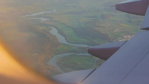 River From Airplane Window Stock Footage 116652272