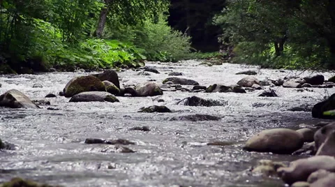 River in Alps Stock Footage 27645092