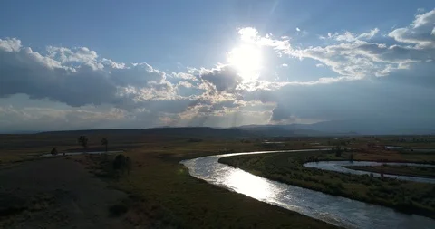River among a mountain valley Stock Footage 108028270