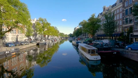River in Amsterdam Stock Footage 95346568