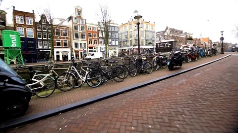 River in Amsterdam. FULL HD. Stock Footage 88866444