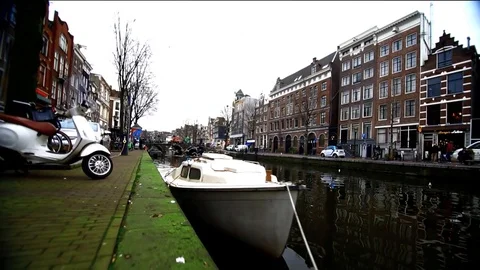 River in Amsterdam. FULL HD. 動画素材 88867225