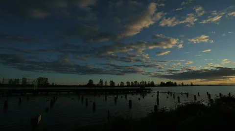 River and Boardwalk at Sunset Video stock 712728