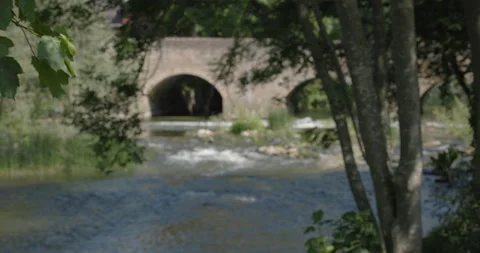 River and Bridge Out of Focus Stock Footage 147711710