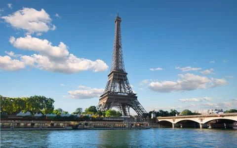 River and bridge in Paris Stock Photos