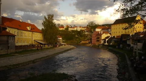 River and building  in Pragur Video stock 67619840
