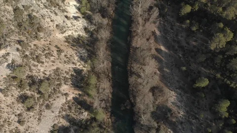 River and Cascade Top Down Drone Stock Footage 103378581